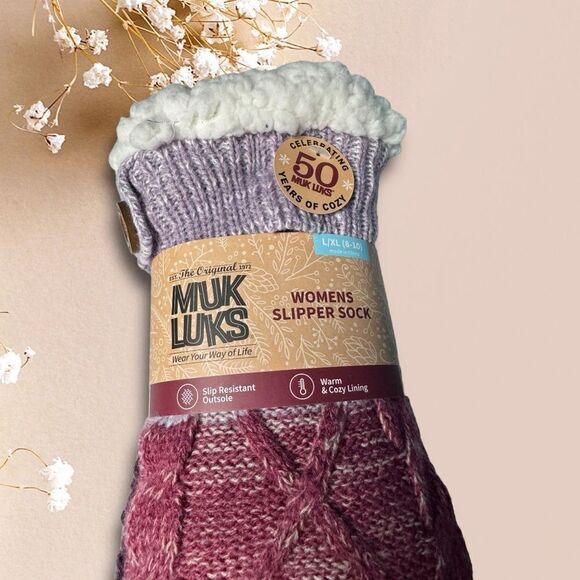 NWT Muk Luks Women’s Slipper Socks Large/XL - Picture 1 of 6
